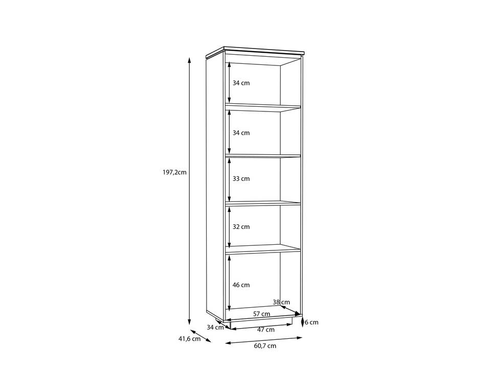 LEANDRO Vitrine, Material Spanplatte, Dekor Sand/Artisan Eichefarbig 