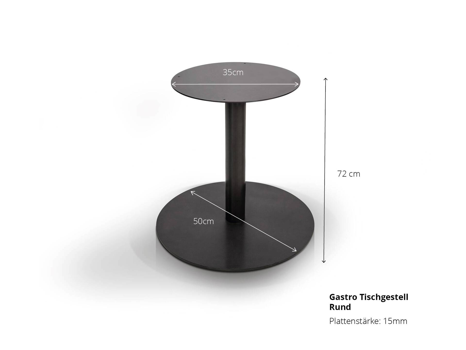 Tischgestell für GASTRO Esstisch rund, Material Stahl, schwarz 50 cm