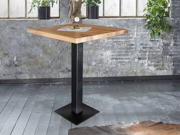 GASTRO Bartisch, Material Massivholz/Metall, Eiche lackiert 