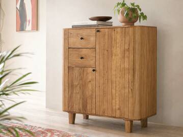 LINARO Kommode I, Material Massivholz, Akazie massiv honigfarben 