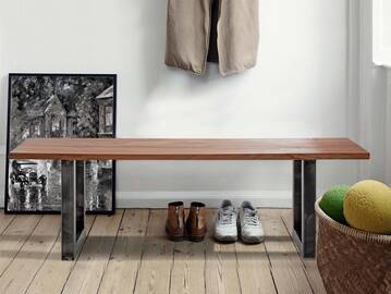 MALLI Sitzbank, Material Massivholz/Metall, Akazie lackiert 