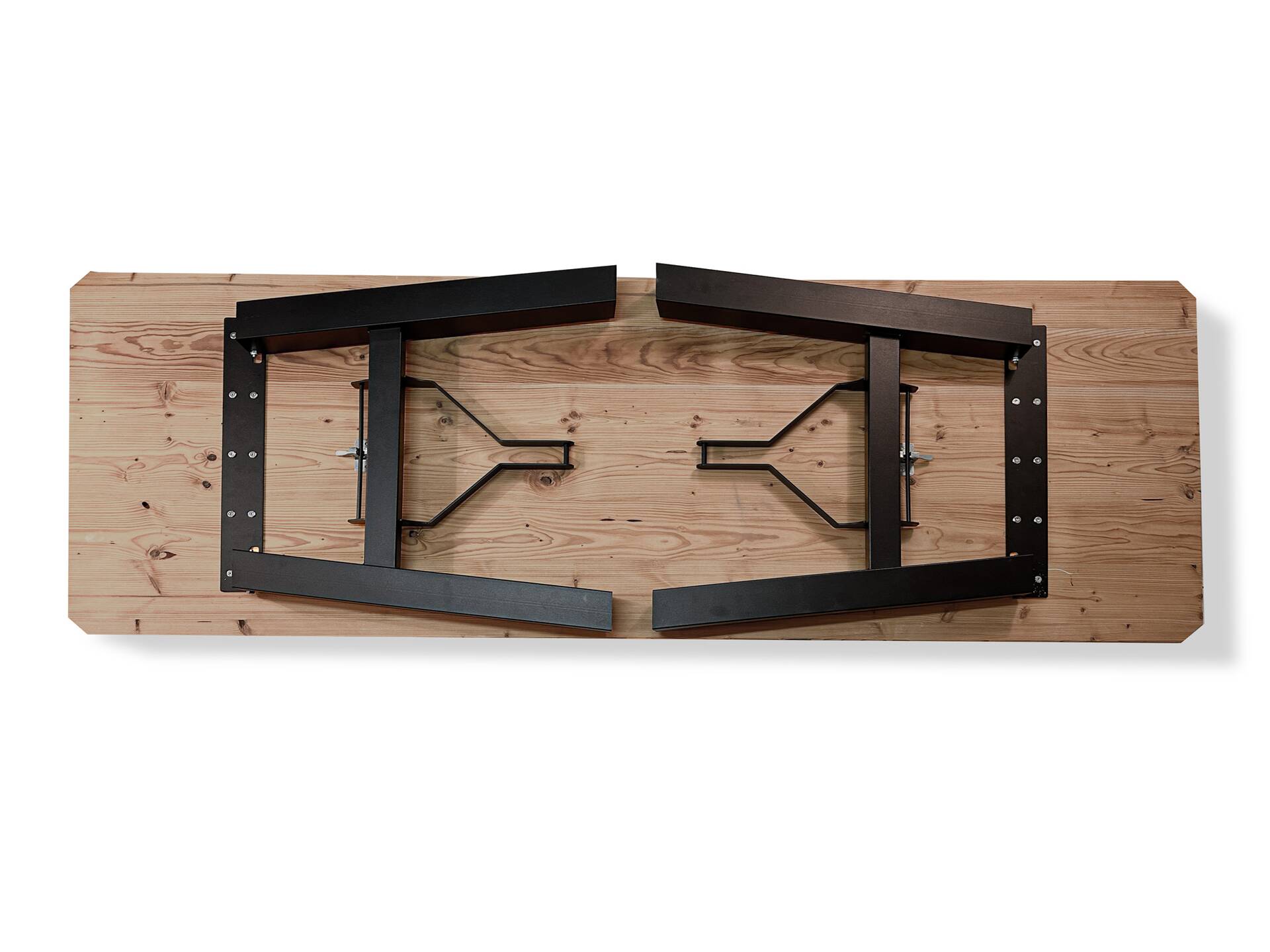 TEGERNSEE Gartentisch - höhenverstellbar, rustikale Altholzoptik, Material Massivholz/Metall, Thermo-Fichte 200 x 60 cm | Innenbereich