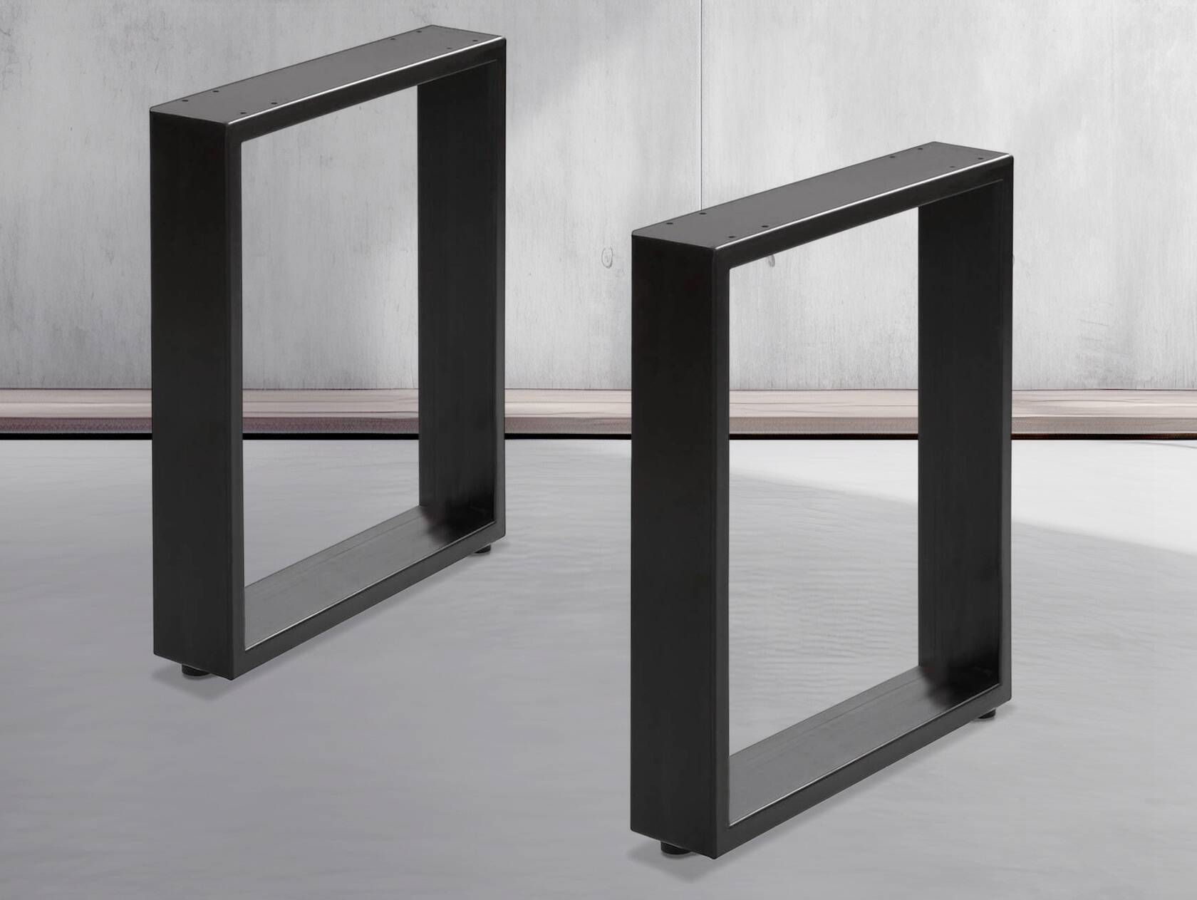 1 Paar Gestelle für Esstische, Material Stahl, schwarz 70 cm