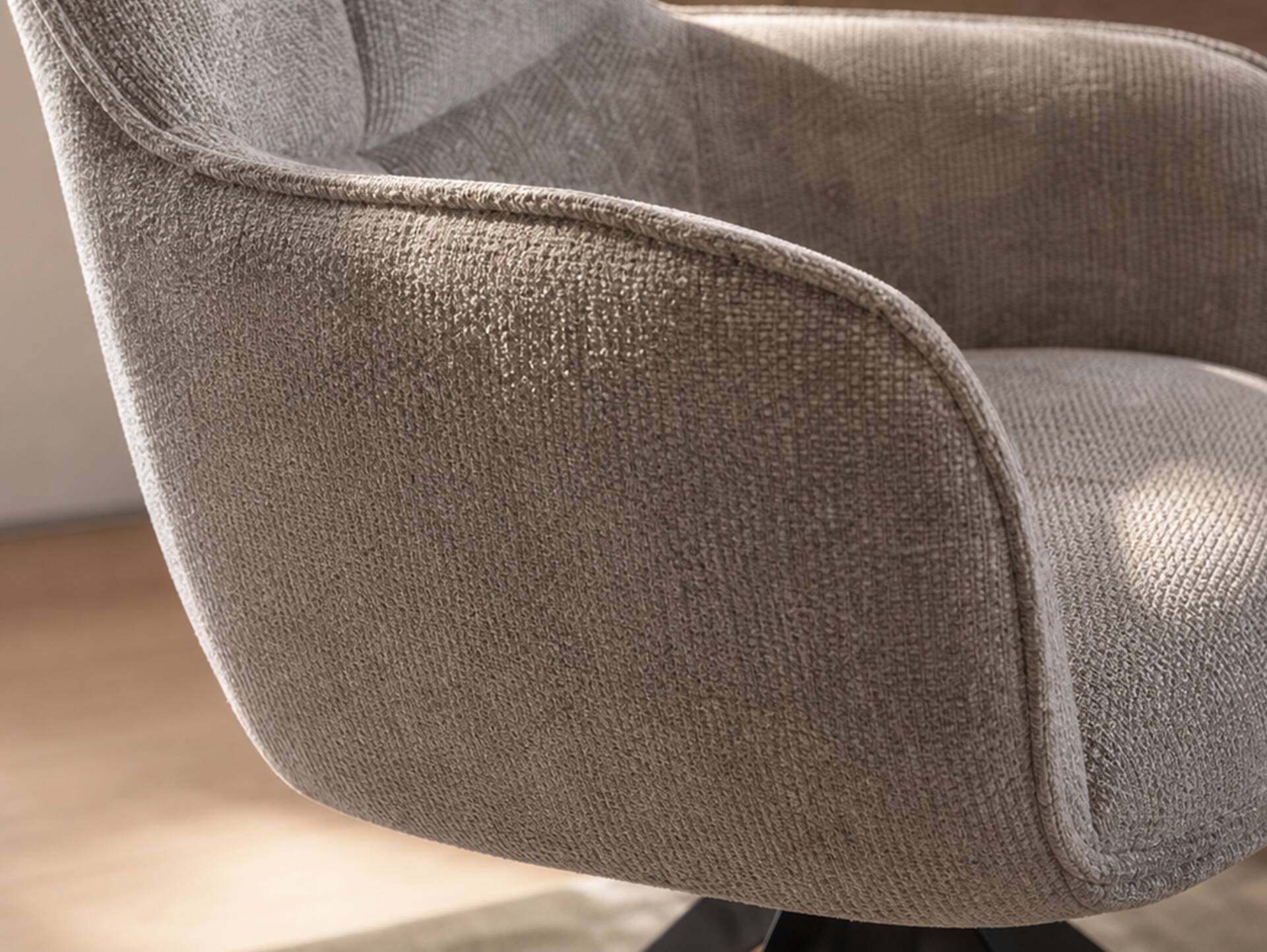 LONDON Schalenstuhl, Material Strukturstoff Beige | 1 Stück