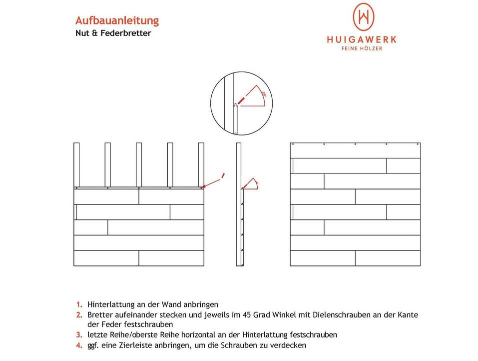 Nut- und Federbretter, Fichte gehackt/gebürstet, Material Massivholz, verschiedene Längen erhältlich 19 mm | 1 Meter