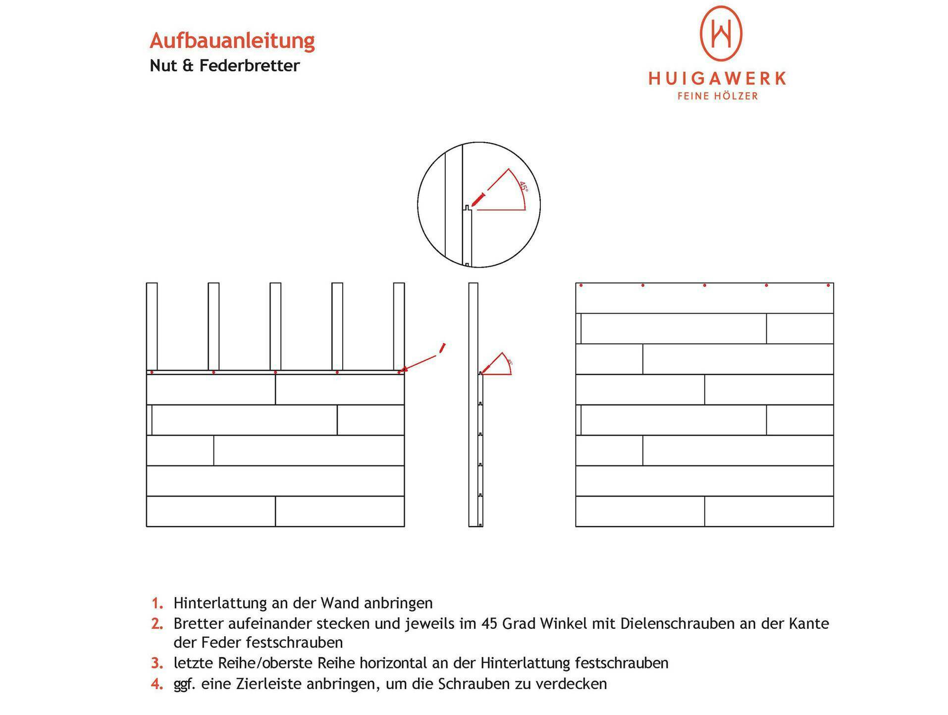 Nut- und Federbretter, Fichte gehobelt, Material Massivholz, verschiedene Längen erhältlich 19 mm | 2.5 Meter
