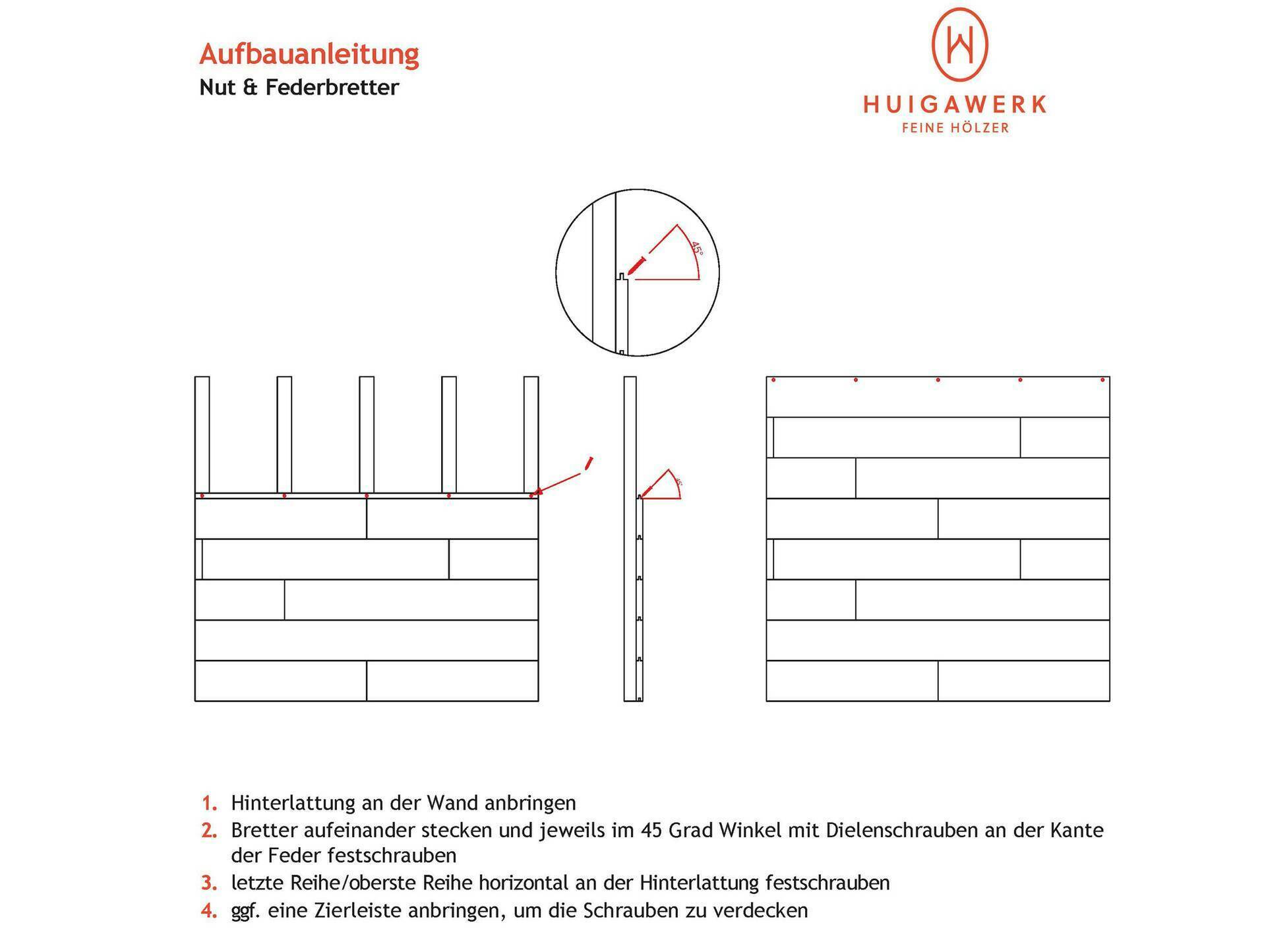 Nut- und Federbretter, Fichte gehobelt, Material Massivholz, verschiedene Längen erhältlich 24 mm | 2.5 Meter