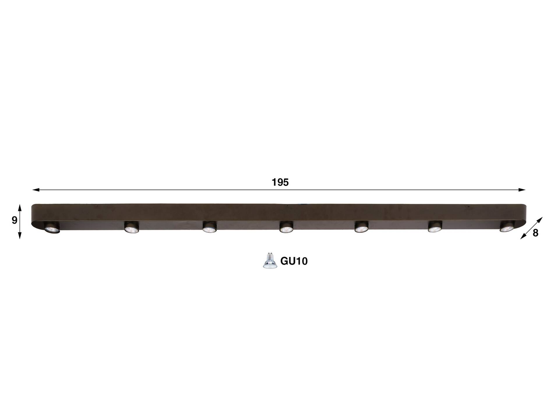 BAR Deckenleuchte, 7-flammig, Material Metall, braun 
