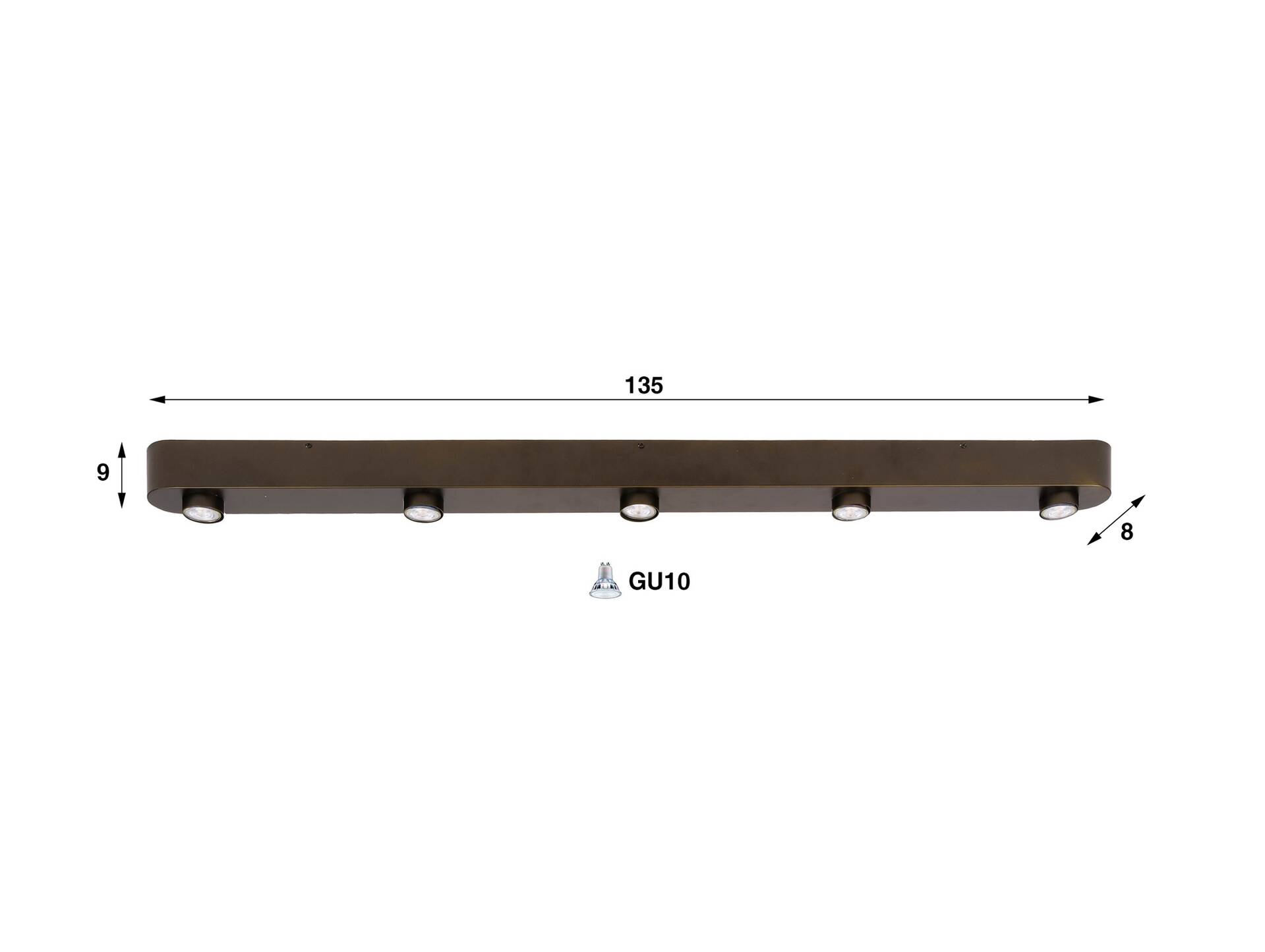 BAR Deckenleuchte, 5-flammig, Material Metall, braun 