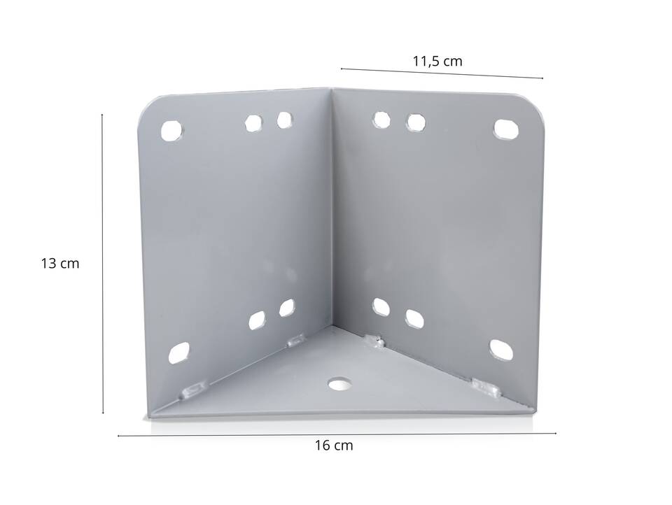 4er-Set Bett-Eckwinkel, Material Metall, grau 