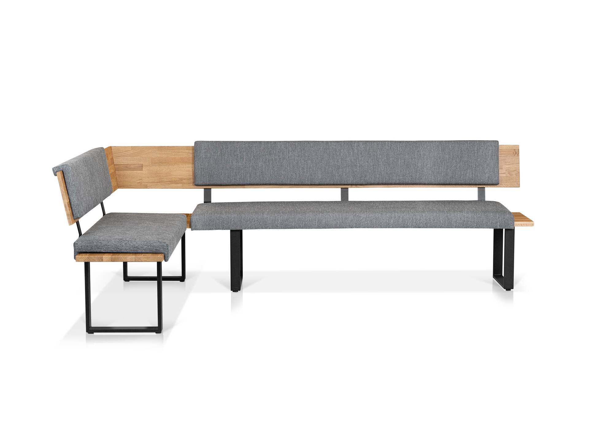 CORATO Eckbank nach Maß, Material Massivholz/Metall, U-Fuß 