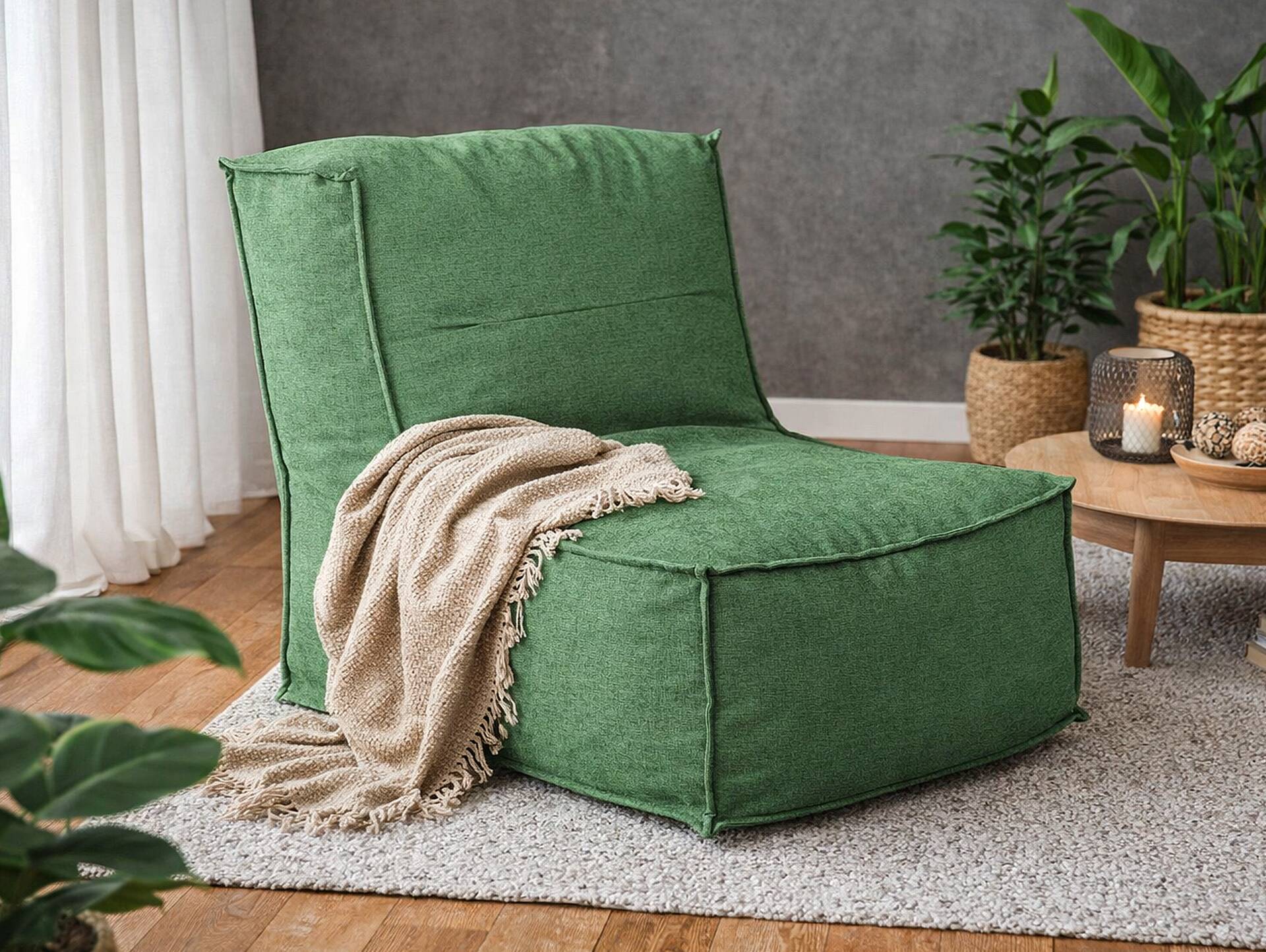 COZY Sitzsack, Material Stoffbezug Grün