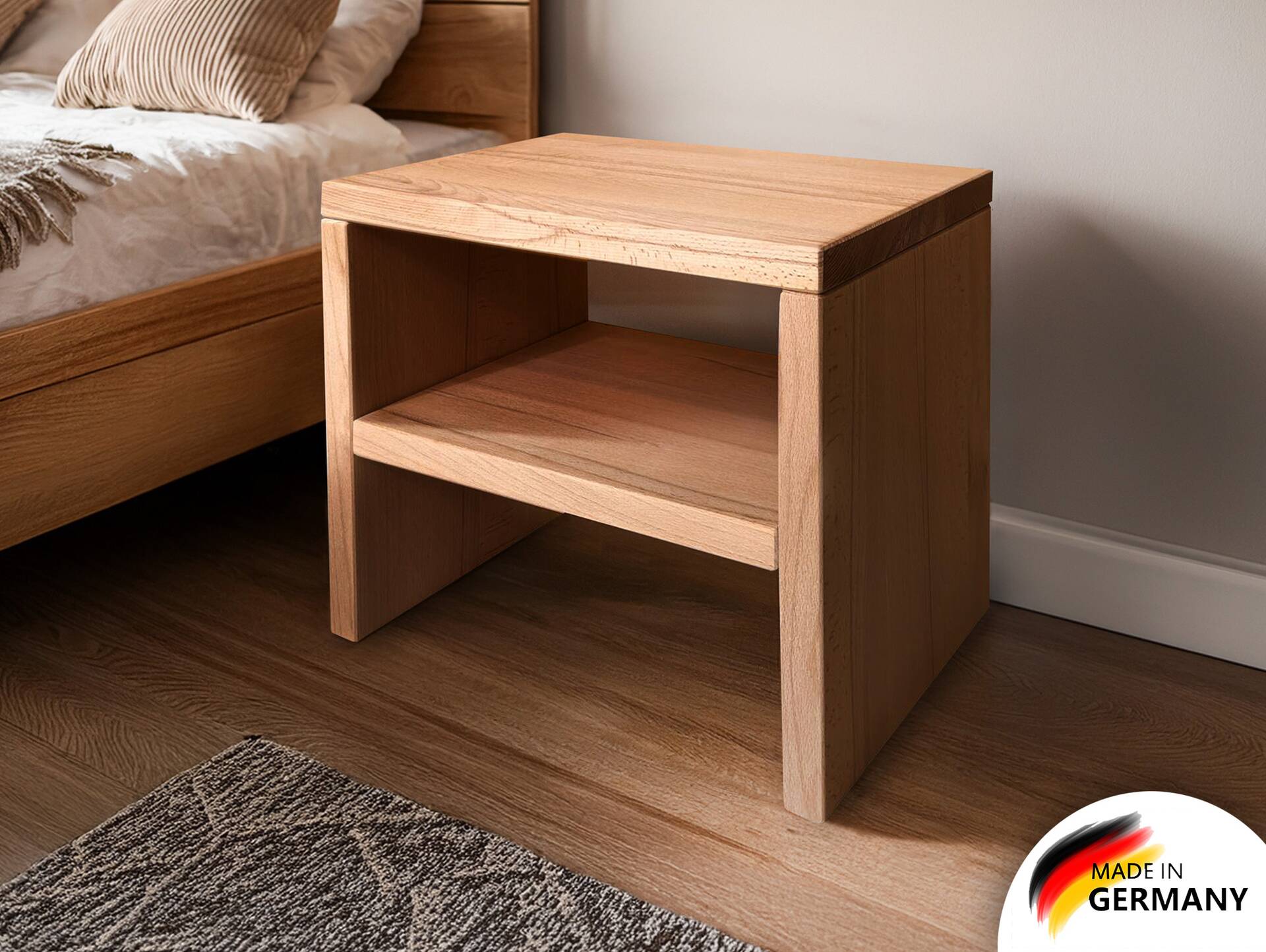 DAKONA Nachtkommode, Material Massivholz Buche unbehandelt | 40 cm