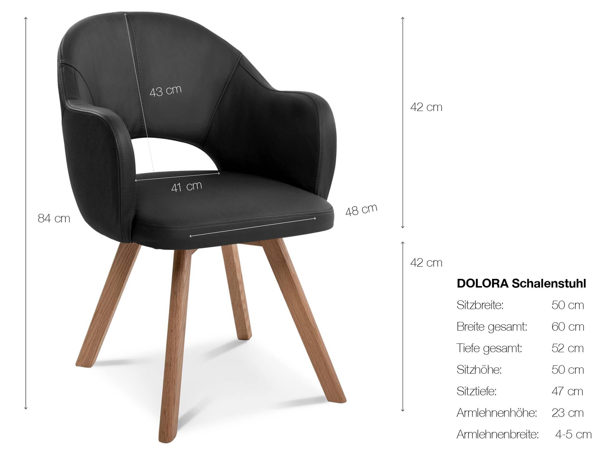 DOLORA 2er SET Schalenstühle, Gestell Massivholz ohne Drehfunktion | Stoff | braun