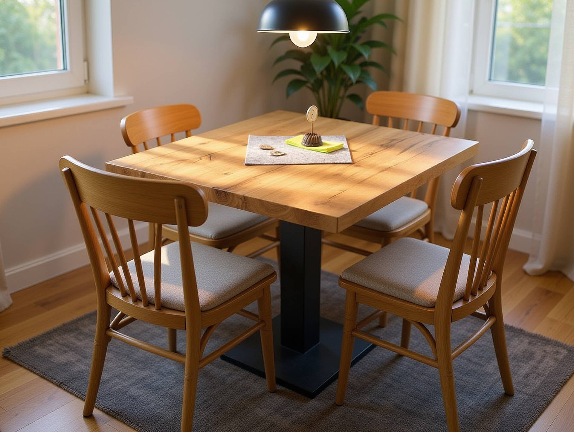 GASTRO Bistrotisch, Material Massivholz, Eiche lackiert 80 x 80 cm 