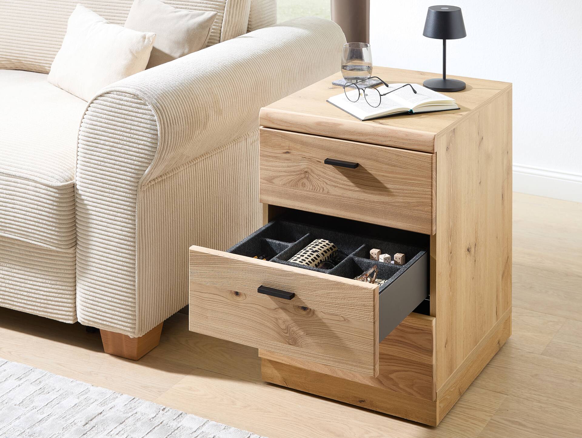 GENNY Rollcontainer, Material Dekorspanplatte Altesche massiv / Artisan Eichefarbig