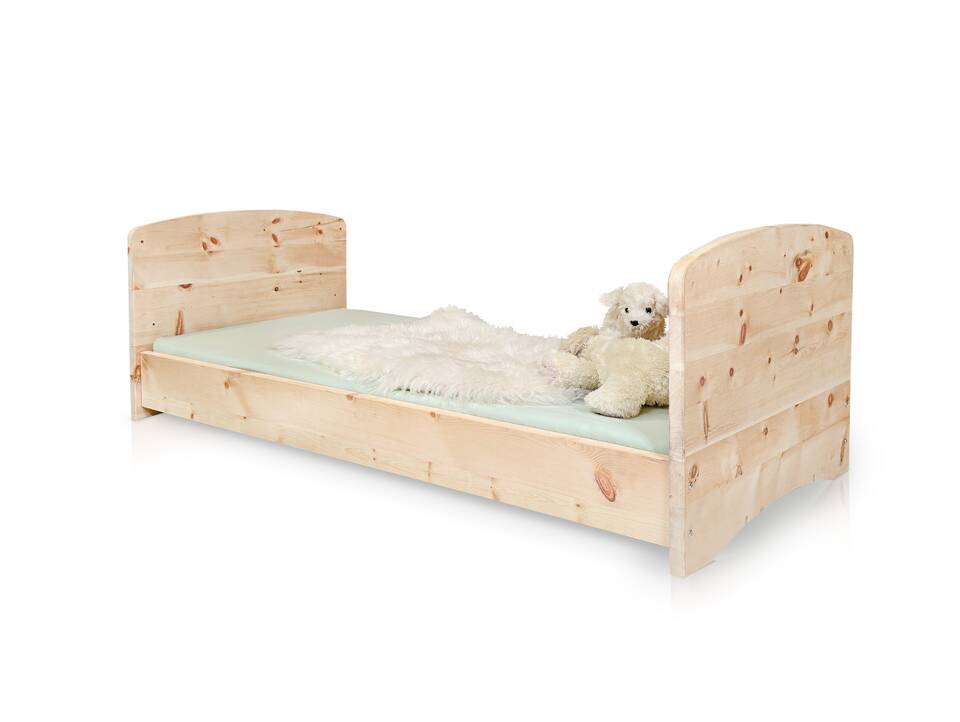 ALPENKIND Babybett 70x140 cm, Material Massivholz Zirbe unbehandelt