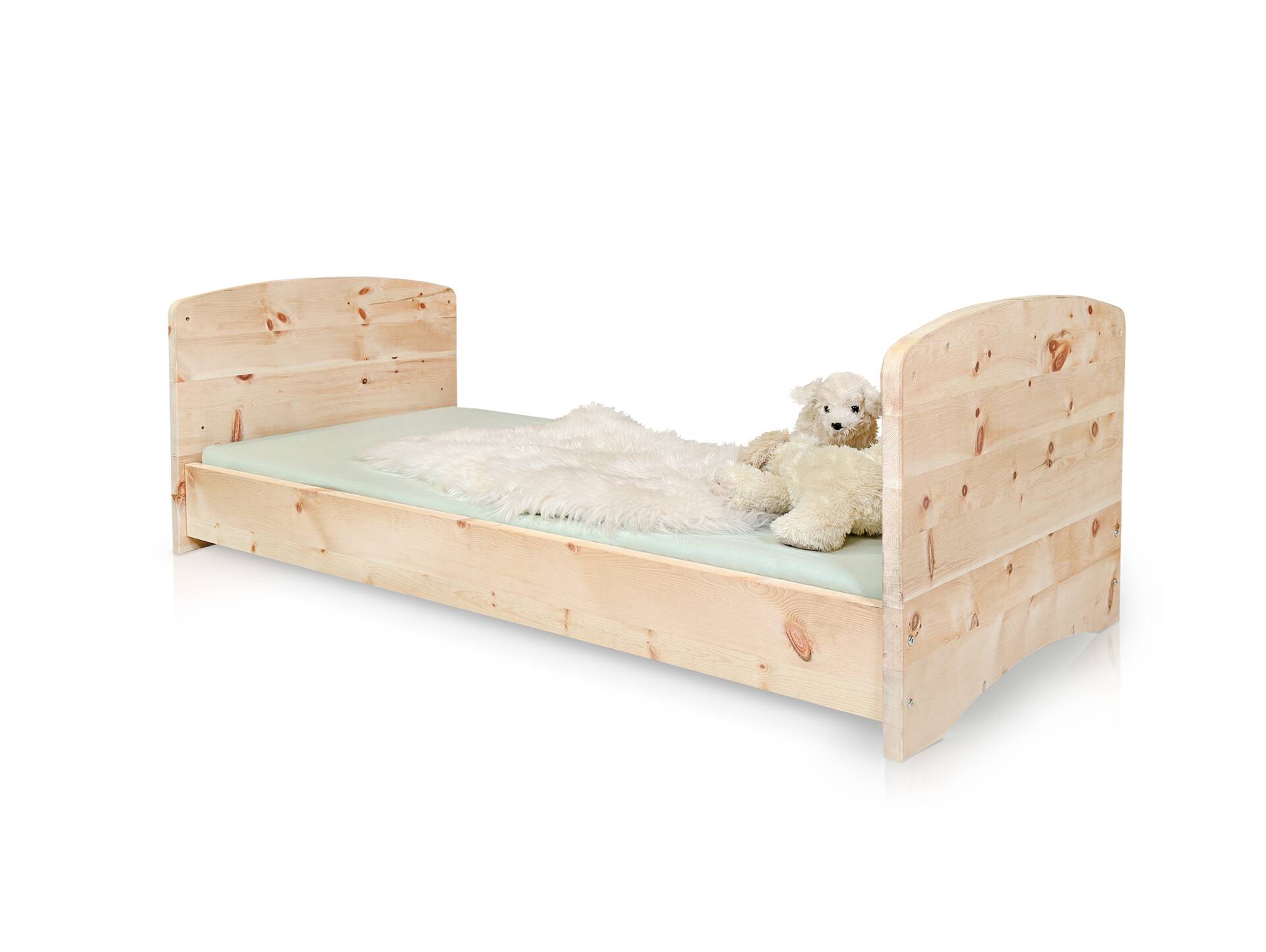 ALPENKIND Babybett 70x140 cm, Material Massivholz Zirbe unbehandelt