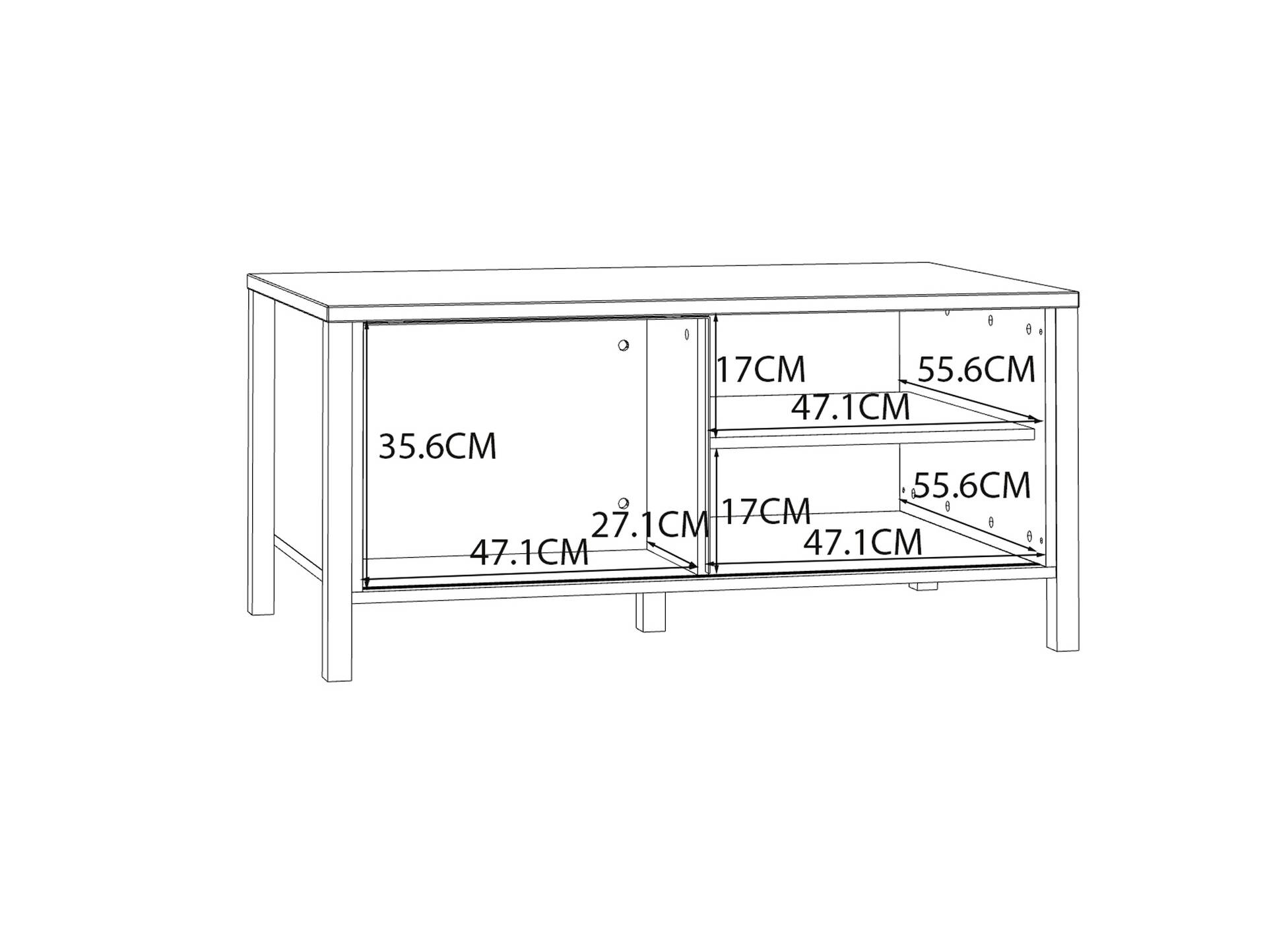 JACCO Couchtisch, Material Spanplatte, Mauvella Eiche Nachbildung/schwarz 