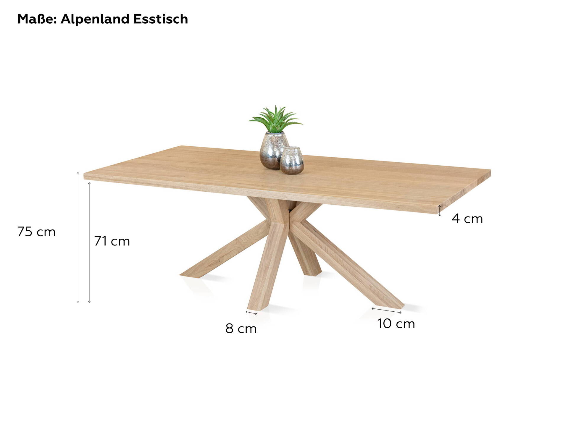 ALPENLAND Esstisch, Material Massivholz, nach Maß 
