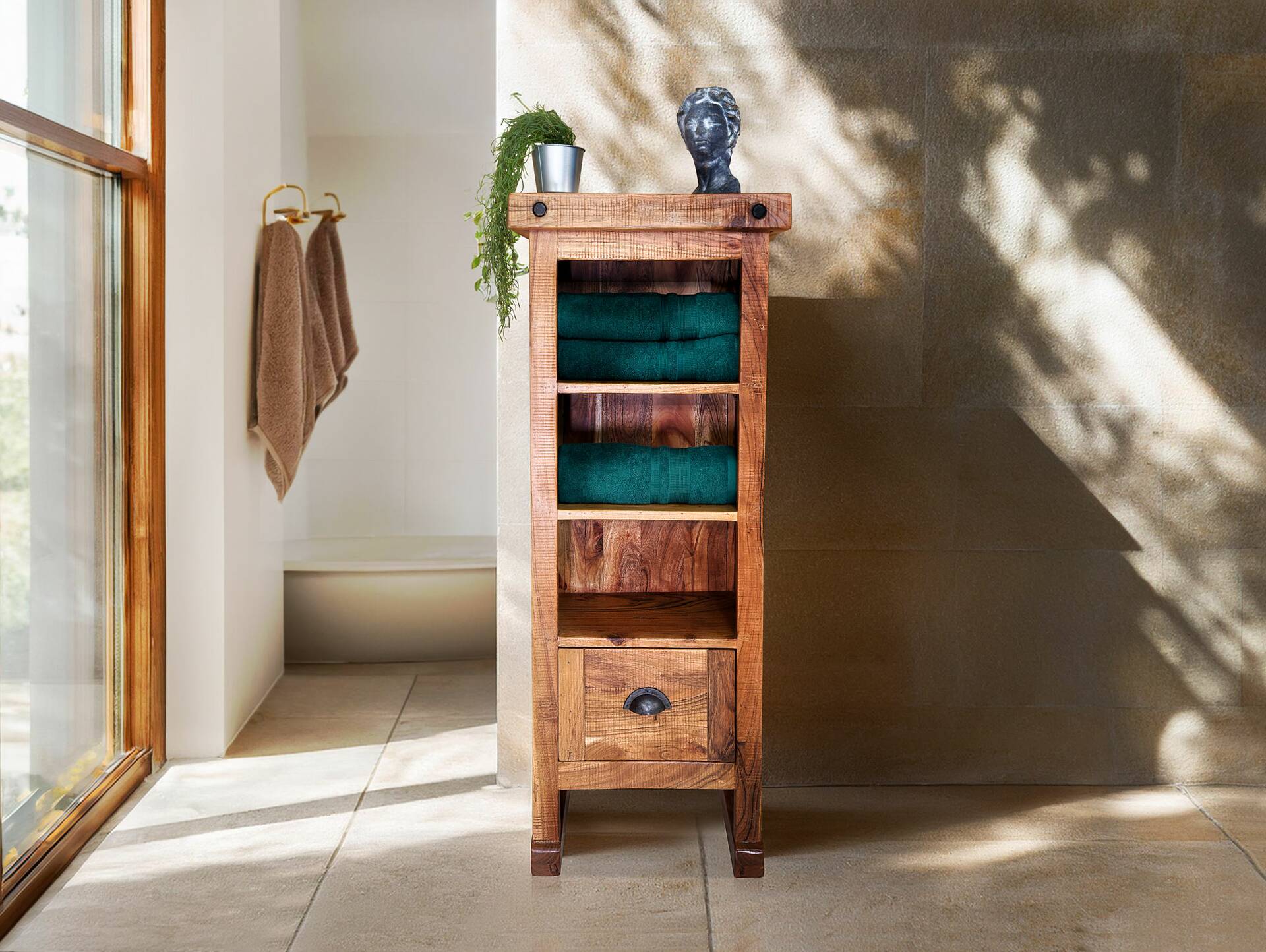 WINCHESTER Bad Standregal, Material Massivholz, Mango rustikal 
