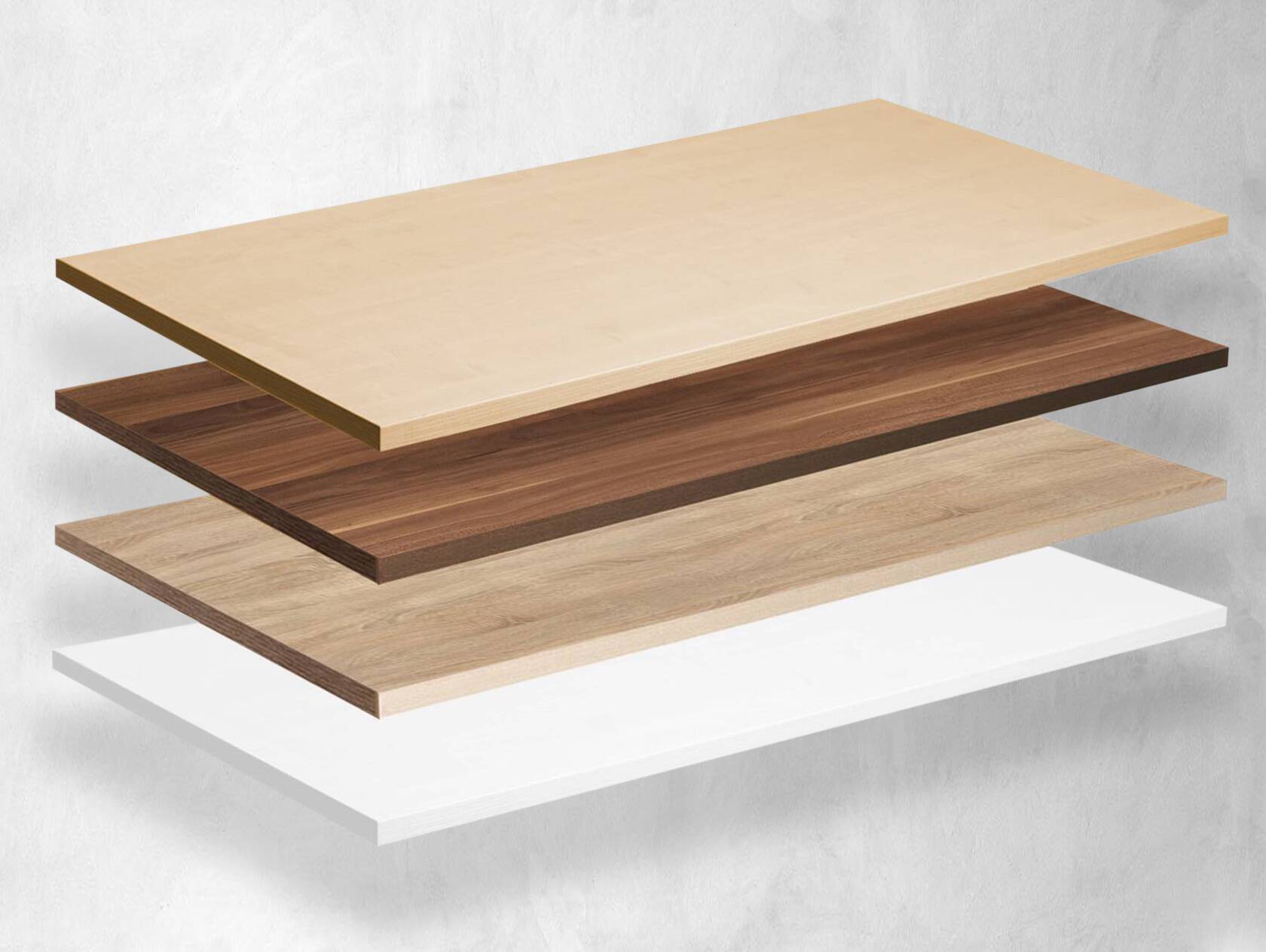 OFFICE ONE Schreibtischplatte, Material Dekorspanplatte 120 x 80 cm | ahornfarbig