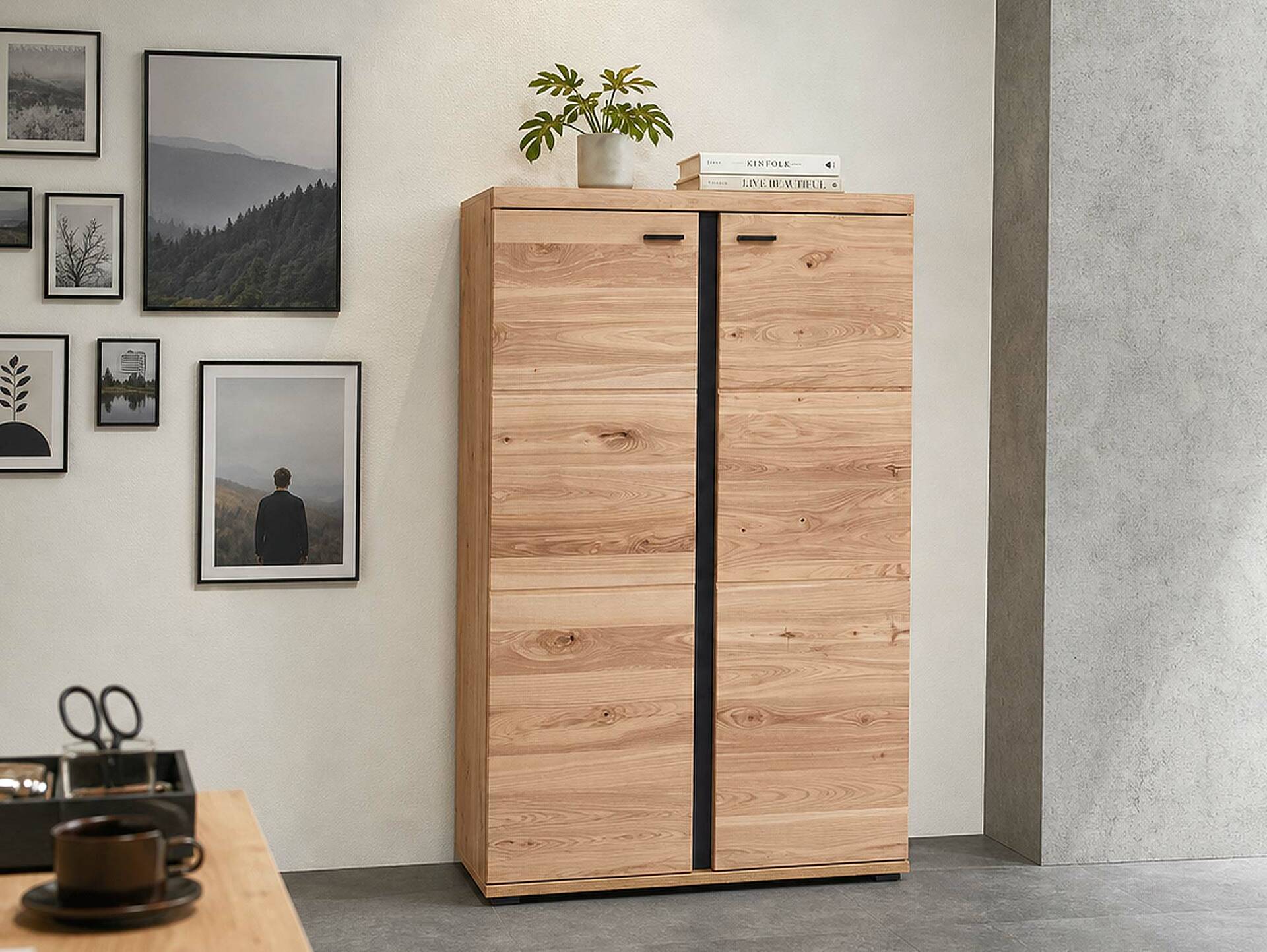 SAN MARINO Büroschrank III, Material Teilmassiv, Altesche gebürstet / Artisan eichefarbig 
