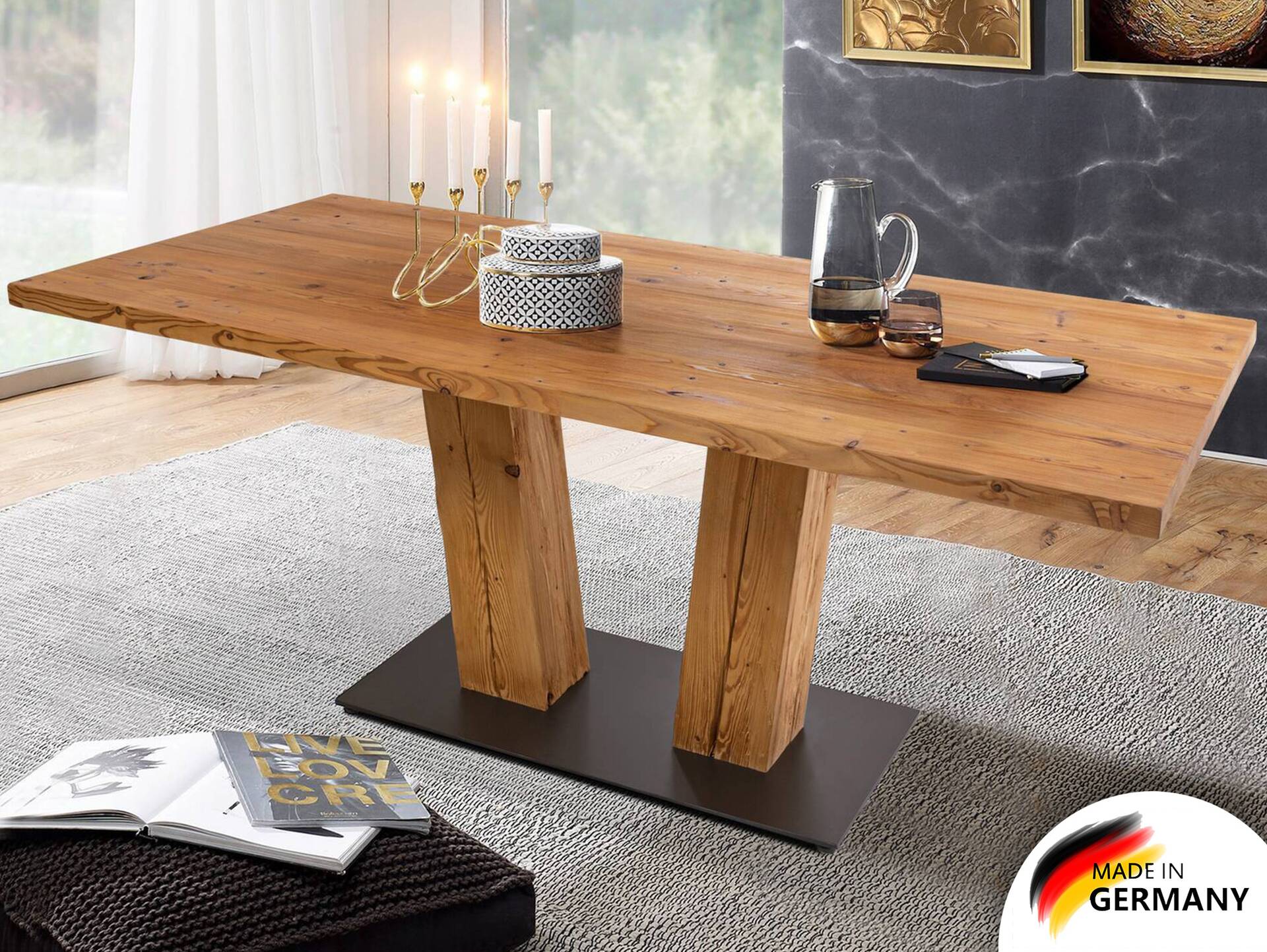 WATZMANN Esstisch, Material Massivholz, Fichte lackiert 160 x 90 cm