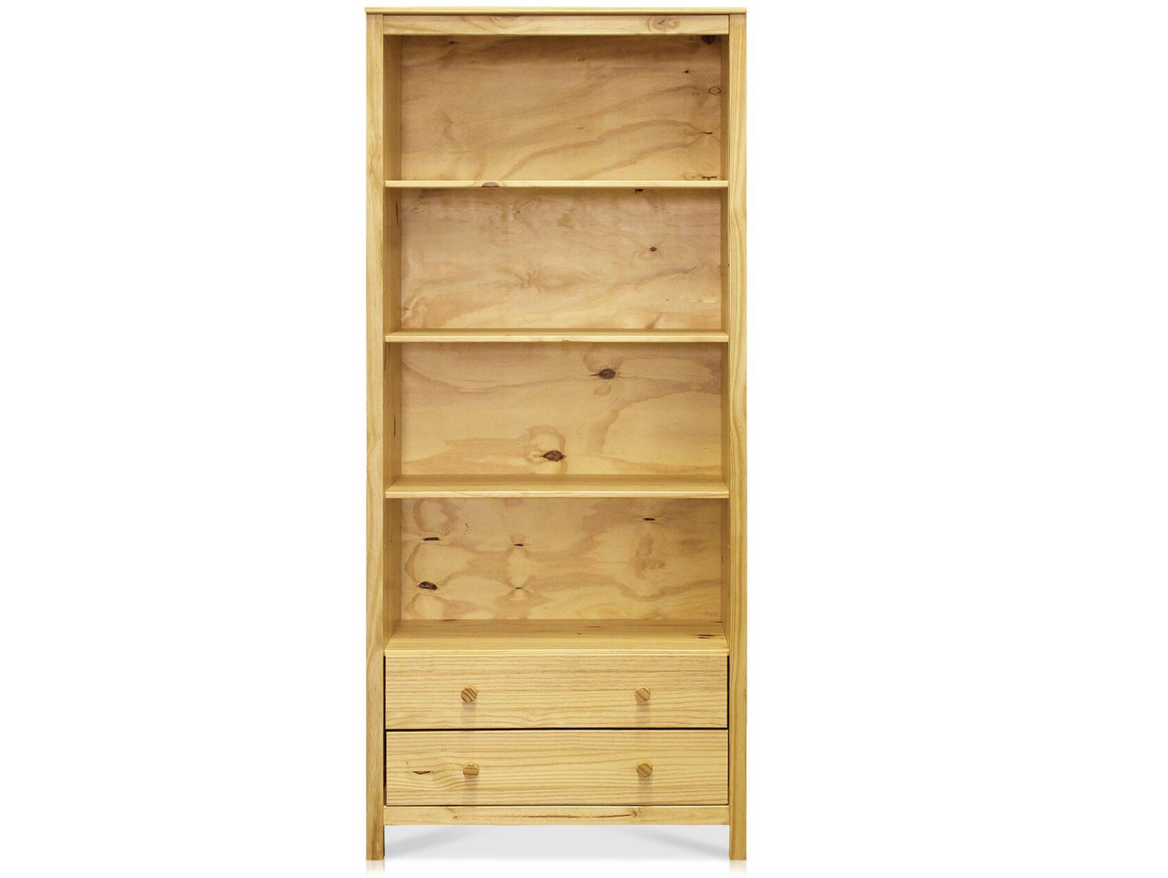 TOBINO Bücherregal 4 Fächer, Material Massivholz, Kiefer Kiefer weiss