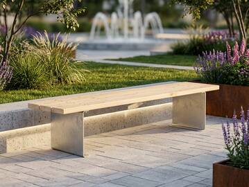 GAVINO Gartenbank, Material Massivholz/Edelstahl