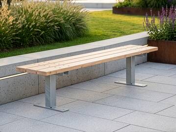 GERANO Parkbank/Gartenbank, Material Massivholz/Metall