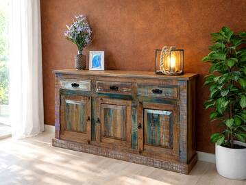 RIVERBOAT Sideboard I aus Altholz, Material Massivholz, Vintage-Optik 