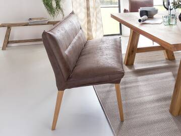 GRADY II Sitzbank/Küchenbank, Gestell Massivholz/Stoffbezug 