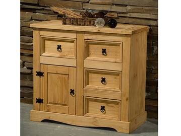 CORTON Kommode, Material Massivholz, Kiefer honigfarbig gewachst 