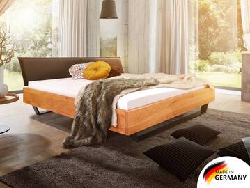 DAKONA Kufenbett mit Polsterkopfteil, Material Massivholz 