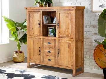 WINCHESTER Highboard IV, Material Massivholz, Mango rustikal