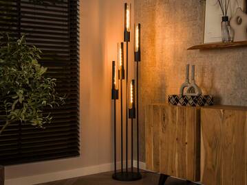 JARNO Stehlampe, 5-flammig, Material Metall, schwarz 