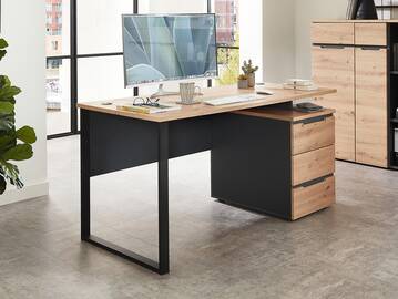 MAILAND Schreibtisch inkl. Schubkastenelement, Material Dekorspanplatte