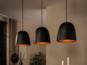 CONELL Pendelleuchte, 3-flammig, Material Metall, Geflammtes Braun 