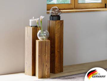 CURBY Blumensäule, Vintage Optik, Fichte massiv 
