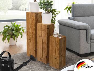 CURBY Blumensäule in rustikaler Altholzoptik, Fichte massiv 