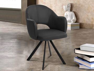 DOLORA 2er SET Schalenstühle, Gestell Eisen schwarz 