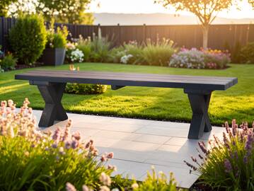 CANCUN PLUS Sitzbank / Gartenbank, Material Massivholz, Lärche 200 cm | Grau | ohne Rückenlehne