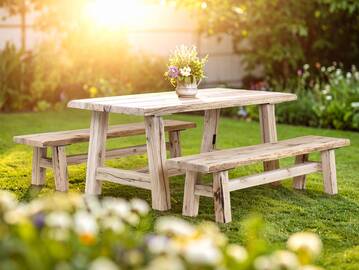 RITTERTAFEL Garnitur, Material Massivholz, Altholz natur
