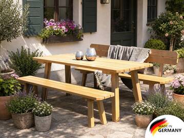 EIBSEE Gartengarnitur, Material Massivholz, Thermo-Fichte lasiert 