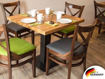 GASTRO Bistrotisch, Material Massivholz, Eiche lackiert 