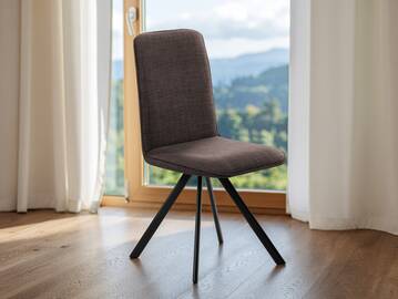 GLORIA 2er SET Polsterstühle, Gestell Eisen schwarz 