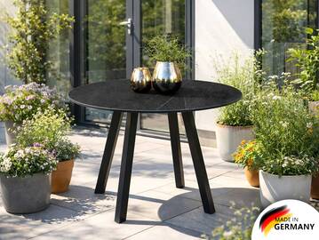 Levent Esstisch rund, Material HPL / Metall