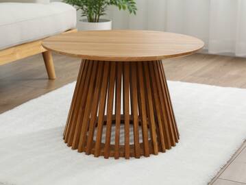ALRIK Couchtisch 70 cm, Material Massivholz/Metall, Eiche geölt