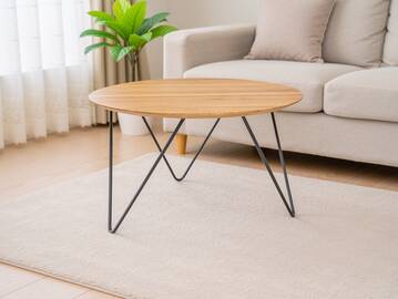 EMIR Couchtisch 60 cm, Material Massivholz/Metall, Eiche geölt